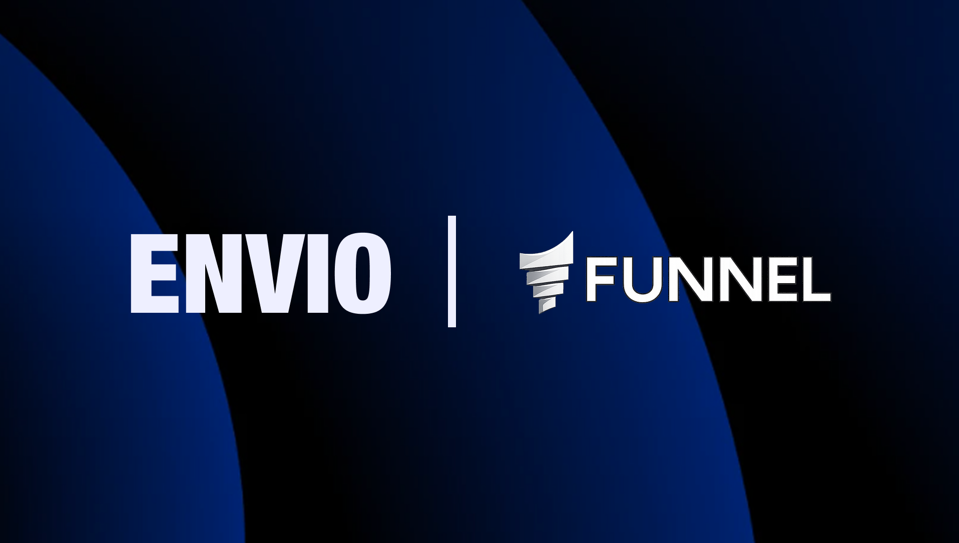 Envio and Funnel co-branded banner with both logos on a dark blue background